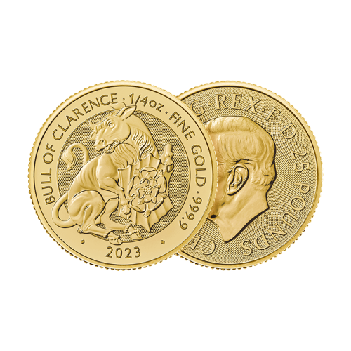 Thumbnail 1/4 oz Tudor Beasts Gouden Munt 2023 perspectief 1