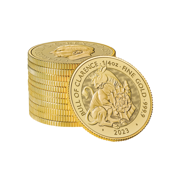 1/4 oz Tudor Beasts Gouden Munt 2023 perspectief 2