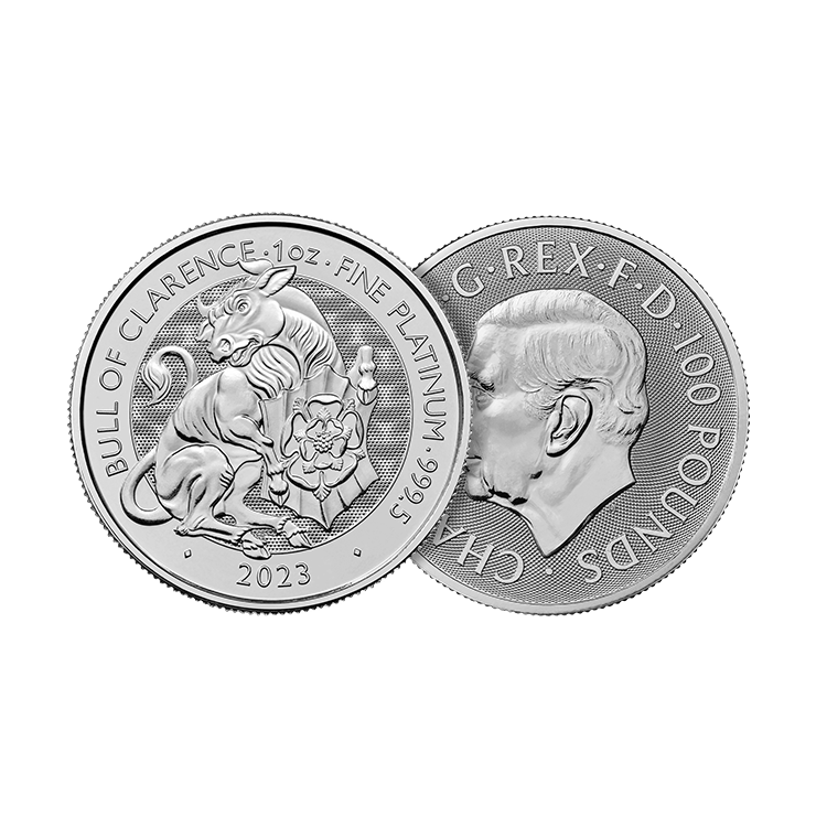 1 oz Royal Mint Platina Munt 2023 perspectief 1