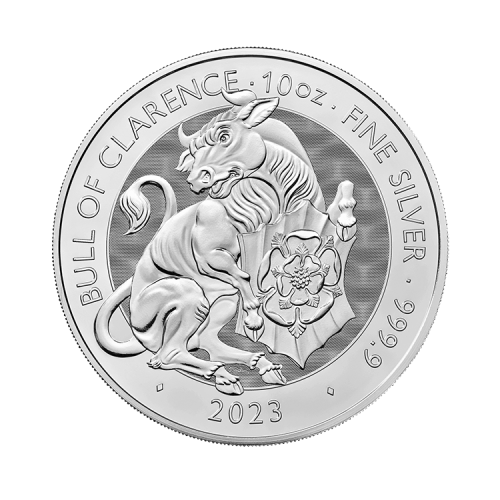 Thumbnail 10 oz Tudor Beasts Zilveren Munt 2023 voorkant