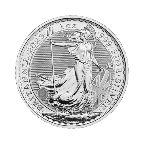 Thumbnail 1 oz Britannia Zilveren Munt 2023 voorkant