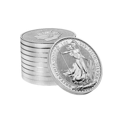 Thumbnail 1 oz Britannia Zilveren Munt 2023 perspectief 2