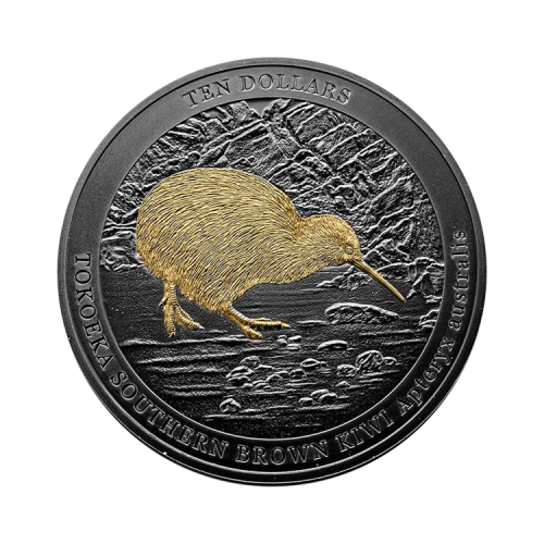 Thumbnail 5 troy ounce zilveren Kiwi munt 2023 proof voorkant