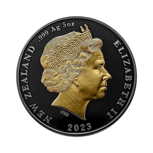 Thumbnail 5 troy ounce zilveren Kiwi munt 2023 proof achterkant