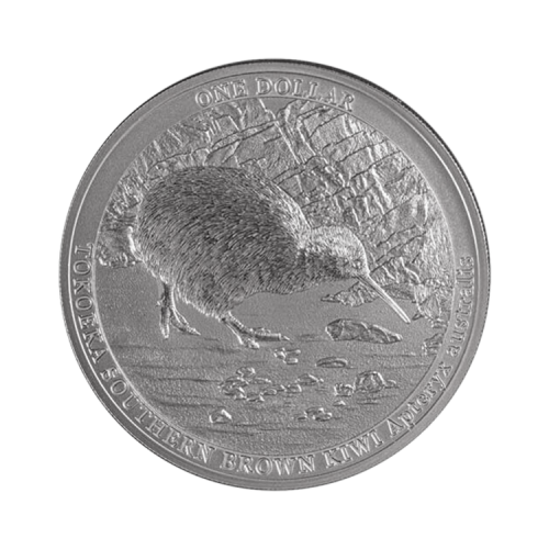 Thumbnail 1 troy ounce zilveren Kiwi munt 2023 specimen voorkant