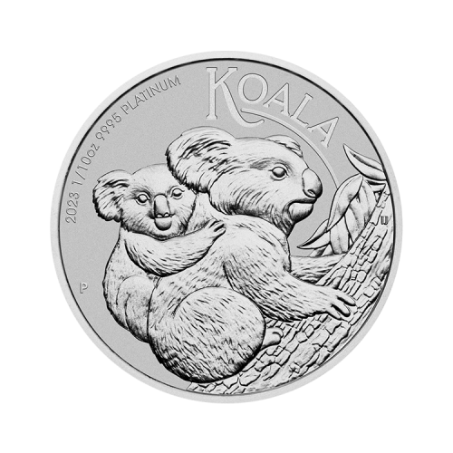 Thumbnail 1/10 troy ounce platina Koala munt 2023 voorkant