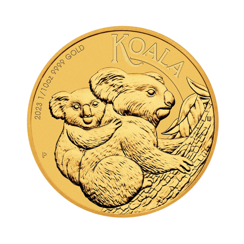 Thumbnail 1/10 troy ounce gouden Koala munt 2023 voorkant