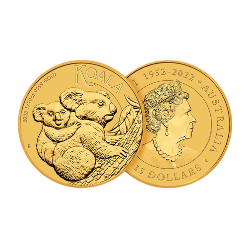 Thumbnail 1/10 troy ounce gouden Koala munt 2023 perspectief 1