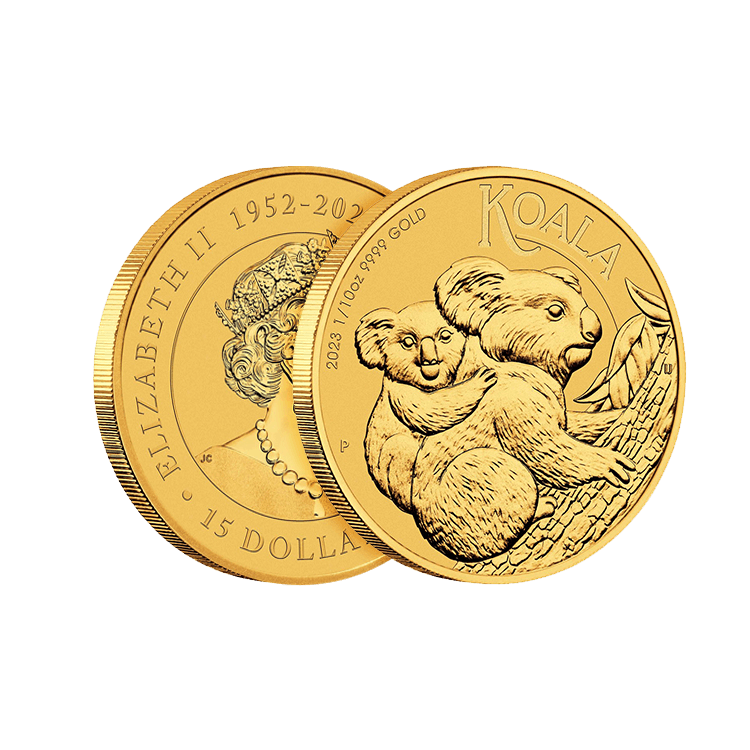 1/10 troy ounce gouden Koala munt 2023 perspectief 2