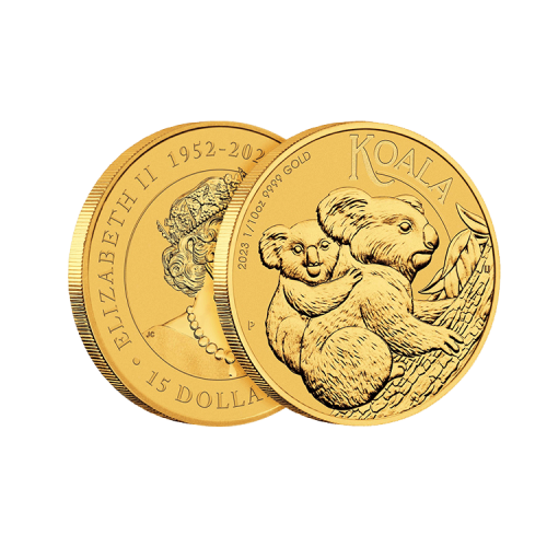 Thumbnail 1/10 troy ounce gouden Koala munt 2023 perspectief 2