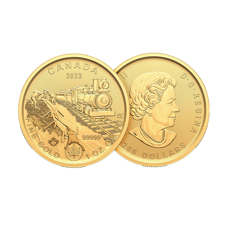 1 troy ounce golden coin Klondike - Gold Rush 2023 angle 1