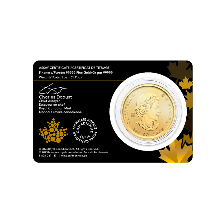 1 troy ounce golden coin Klondike - Gold Rush 2023 angle 4
