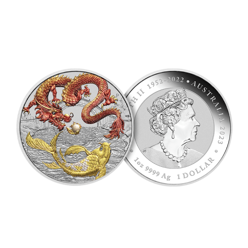 Thumbnail 1 oz Myths and Legends Zilveren Munt 2023 perspectief 1