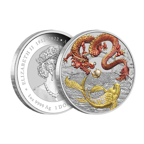 Thumbnail 1 oz Myths and Legends Zilveren Munt 2023 perspectief 2