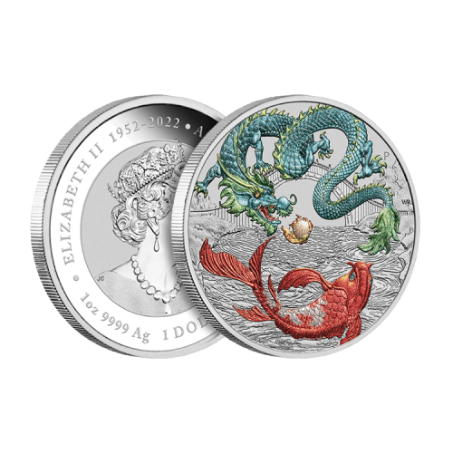 Thumbnail 1 oz Myths and Legends Zilveren Munt 2023 perspectief 2