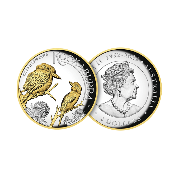 2 oz Kookaburra Zilveren Munt 2023 perspectief 1