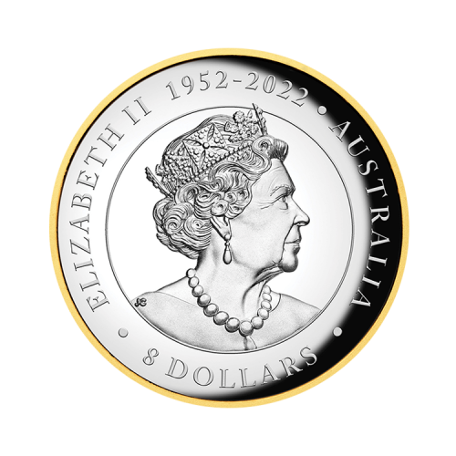 Thumbnail 5 troy ounce zilveren munt Wedge Tailed Eagle verguld 2023 proof achterkant