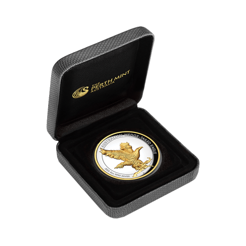 Thumbnail 5 troy ounce zilveren munt Wedge Tailed Eagle verguld 2023 proof perspectief 2