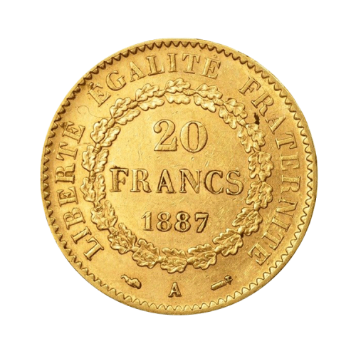 Thumbnail Gouden 20 Franc Génie - diverse jaargangen achterkant