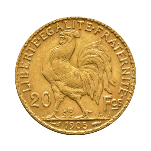 Thumbnail Golden 20 Franc Marianna and Rooster - various years front