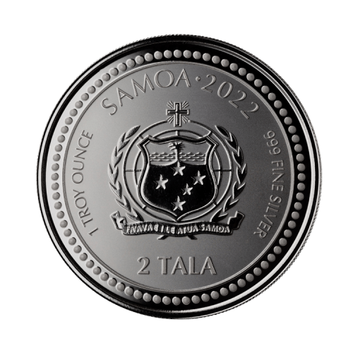 Thumbnail 1 troy ounce zilveren munt Zeedraak 2022 prooflike achterkant