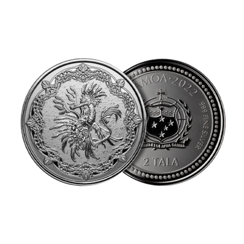Thumbnail 1 troy ounce zilveren munt Zeedraak 2022 prooflike perspectief 1