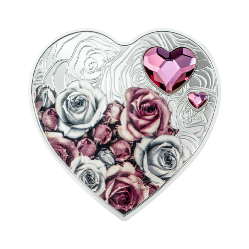 Thumbnail 20 gram zilveren munt Brilliant Love - Rozen 2024 voorkant