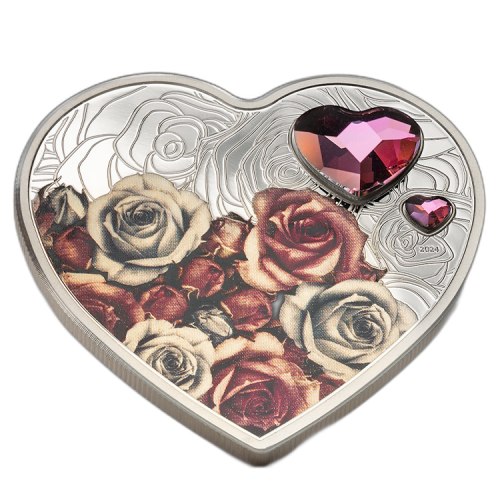 Thumbnail 20 gram zilveren munt Brilliant Love - Rozen 2024 perspectief 2