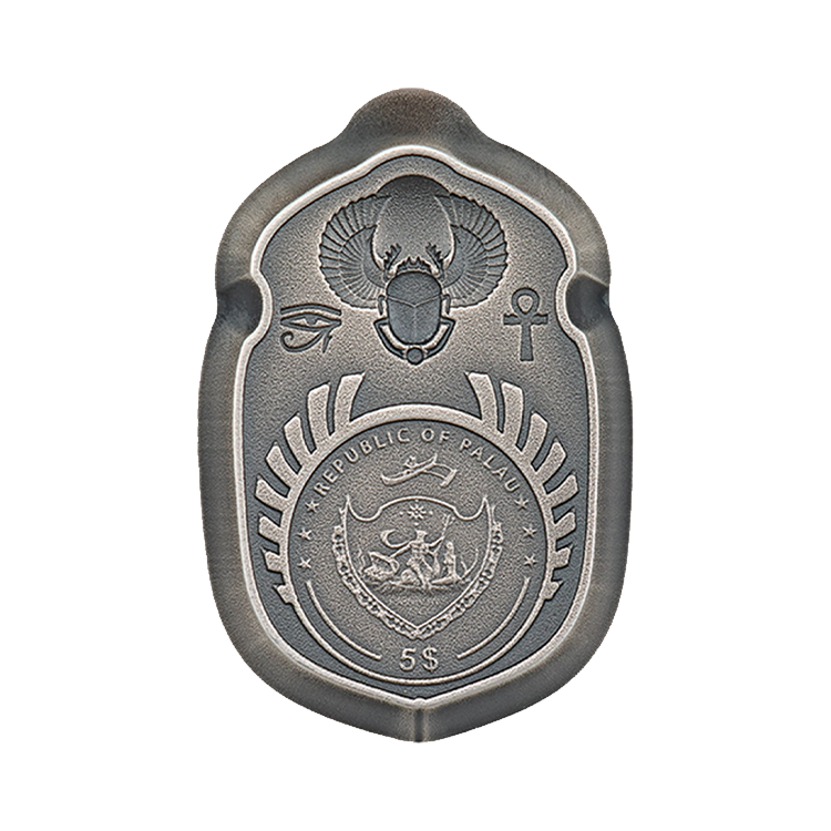 1 troy ounce zilveren munt Scarabee - Cheops 2023 achterkant
