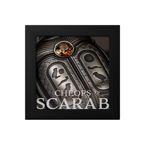 Thumbnail 1 troy ounce zilveren munt Scarabee - Cheops 2023 perspectief 2