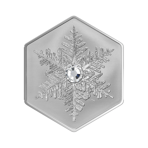 Thumbnail 20 dollar zilveren munt Sneeuwvlok 2023 proof voorkant