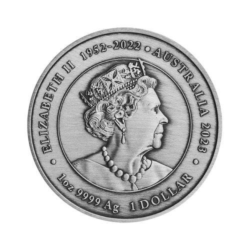 Thumbnail 1 oz Myths and Legends Zilveren Munt 2023 achterkant