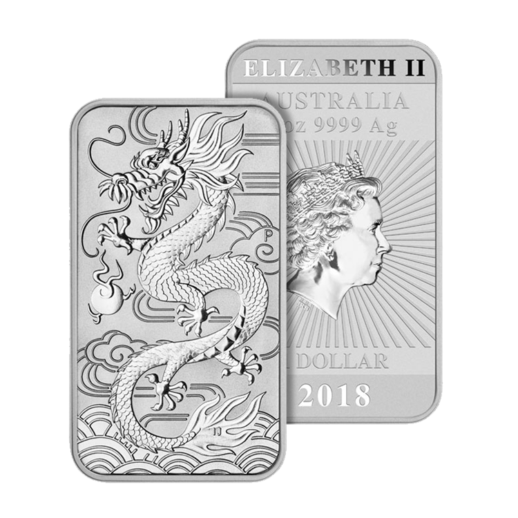1 oz Perth Mint Silver Bar 2018 angle 1