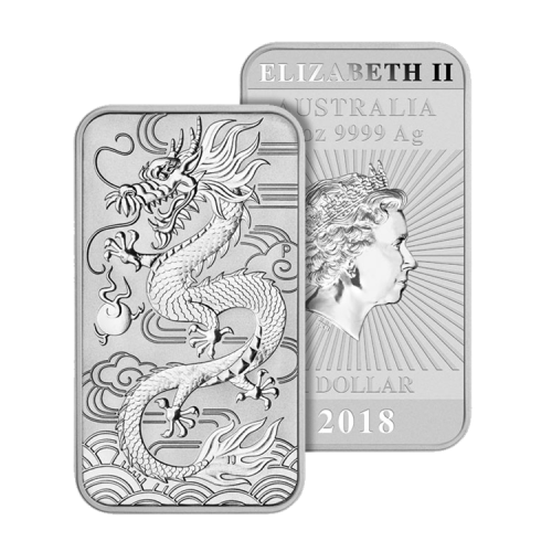 Thumbnail 1 oz Perth Mint Silver Bar 2018 angle 1