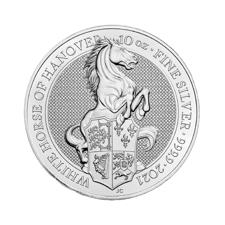 10 oz Queens Beasts Silver Coin front