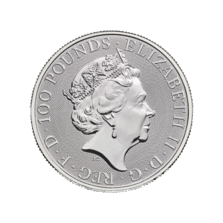 1 oz Royal Mint Platina Munt achterkant