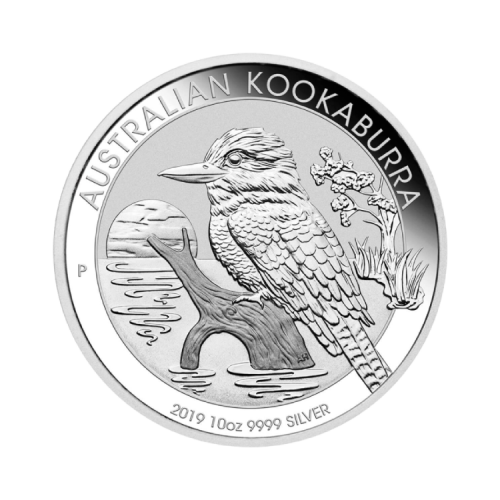 Thumbnail 10 troy ounce zilveren Kookaburra munt voorkant