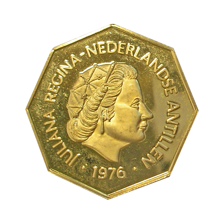 Golden coin 300 Gulden Nederlandse Antillen (1980) back