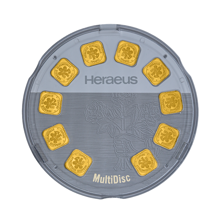 10g Heraeus Goldbarren MultiDisk front