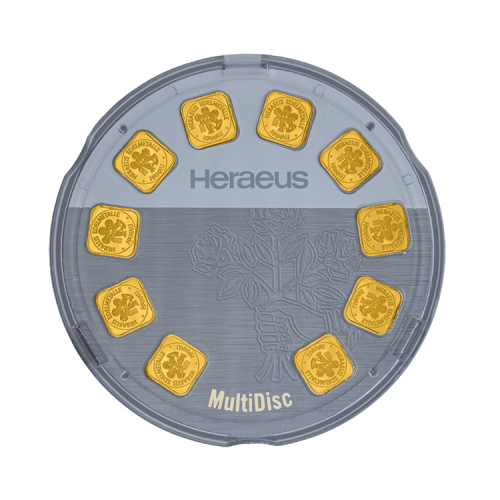 Thumbnail 10g Heraeus Goldbarren MultiDisk front
