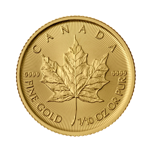 Thumbnail Obverse 1/10 troy ounce gold Maple Leaf coin