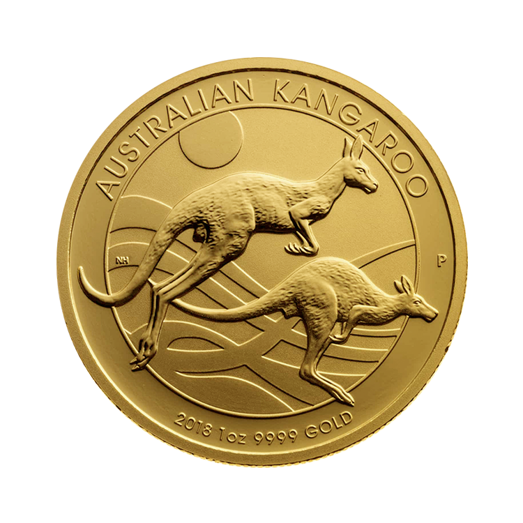 Obverse 1 troy ounce gold Kangaroo coin