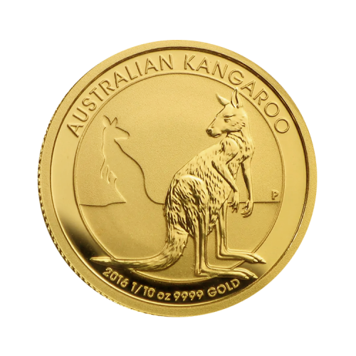 Thumbnail 1/10 oz Kangaroo Gouden Munt Divers voorkant