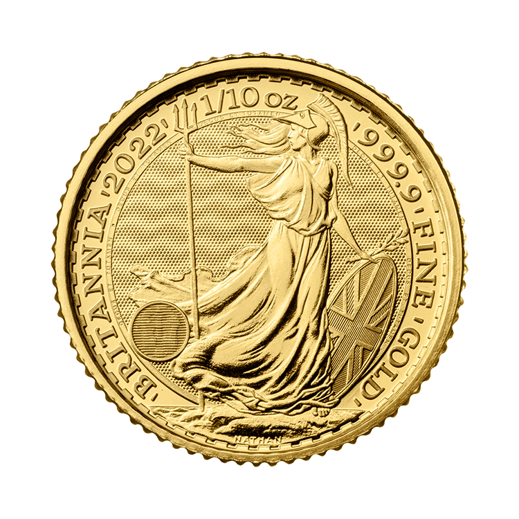 1/10 oz Britannia Gold Coin Mixed Years front