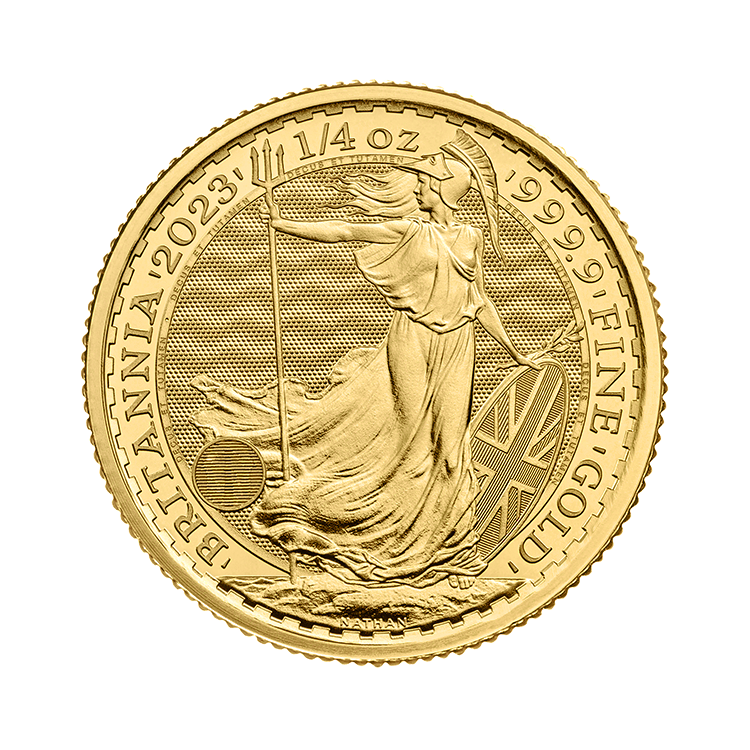 1/4 oz Britannia Gouden Munt Divers voorkant