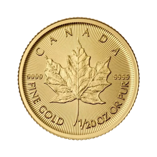 Thumbnail Obverse 1/20 troy ounce gold Maple Leaf coin