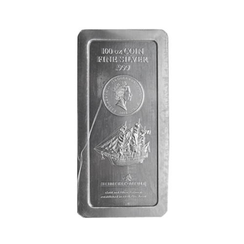 Thumbnail 100 oz New Zealand Mint Zilverbaar Divers voorkant