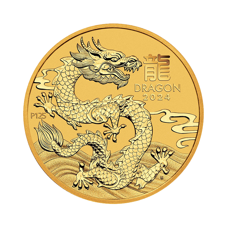 1/4 oz Lunar Gouden Munt 2024 voorkant