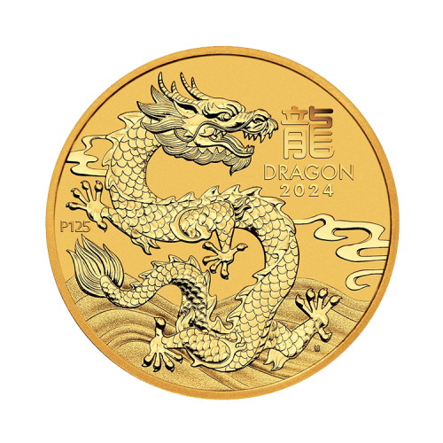 Thumbnail 1/4 oz Lunar Gouden Munt 2024 voorkant