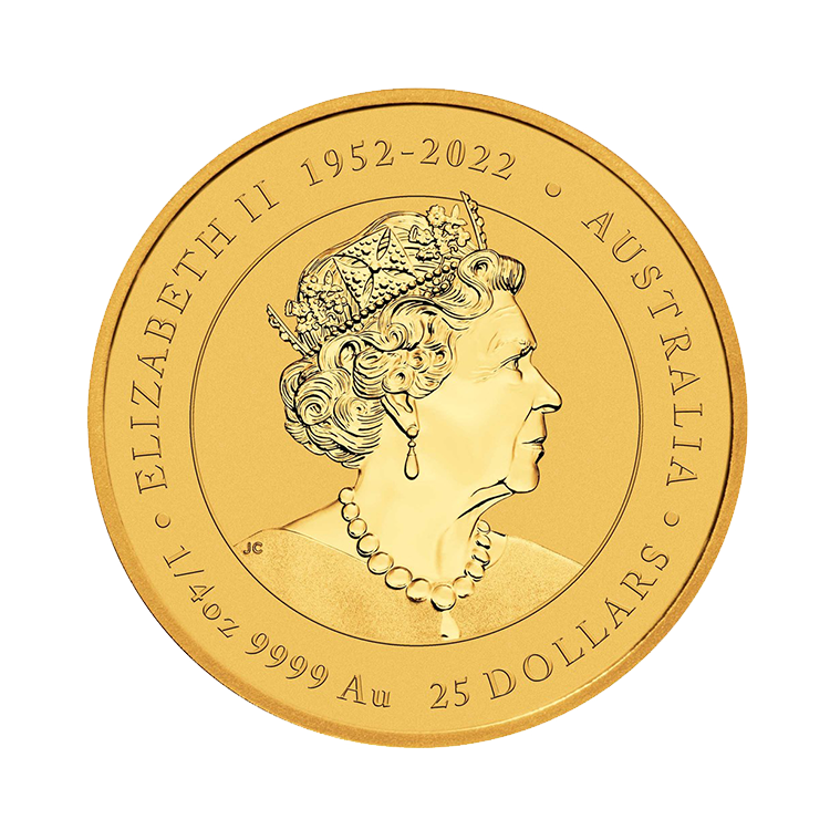 1/4 oz Lunar Gouden Munt 2024 achterkant